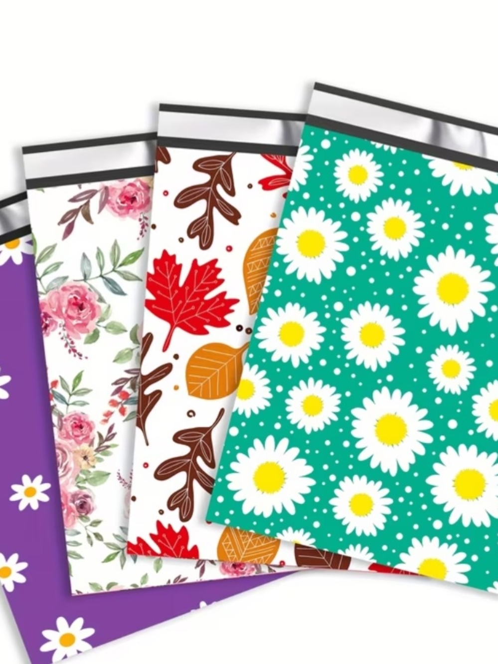 Variety Pack of 100 Poly Mailers Measuring 10X13, with 25pcs in Each Color